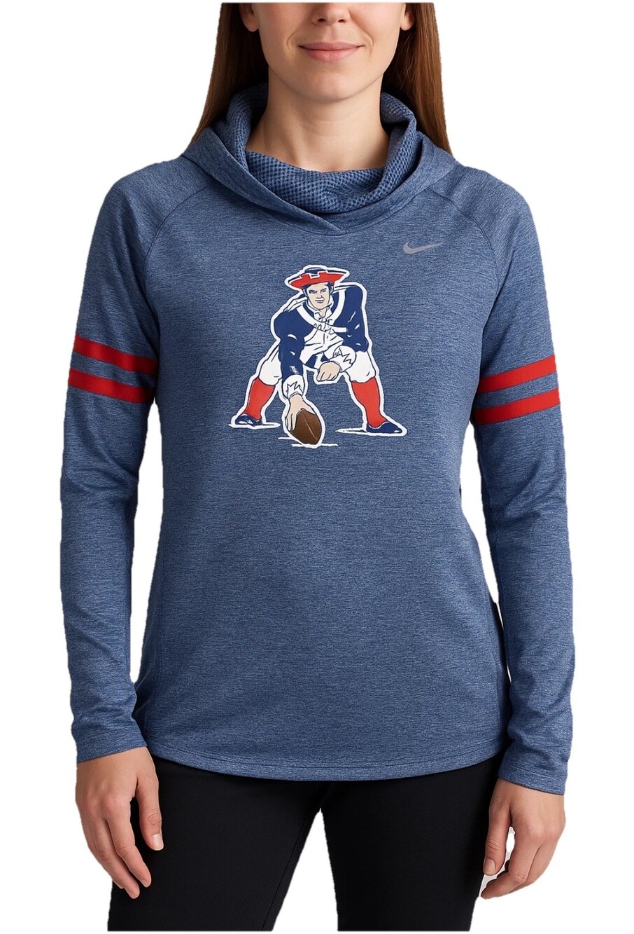 Nike New England Patriots Women’s Size S Blue Cowl Neck Long Sleeve Dri-FIT